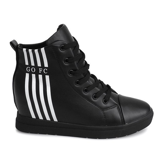 Modische schlichte Sneakers GFA98 Schwarz weiß
