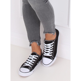 Klassische schwarze Damen Sneaker JD05 SCHWARZ / WEISS