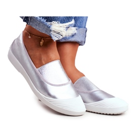 LU BOO Sneakers zum Hineinschlüpfen Slip-on-Sneakers Silber Justy grau