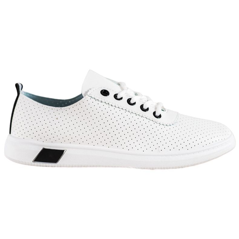 SHELOVET Durchbrochene Sneakers mit Öko-Leder weiß