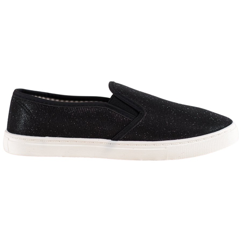 SHELOVET Slip-on-Sneaker mit Glitzer schwarz
