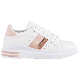 SHELOVET Sneakers mit Wildledereinsätzen weiß