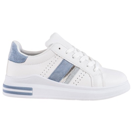 SHELOVET Sneakers mit Wildledereinsätzen weiß