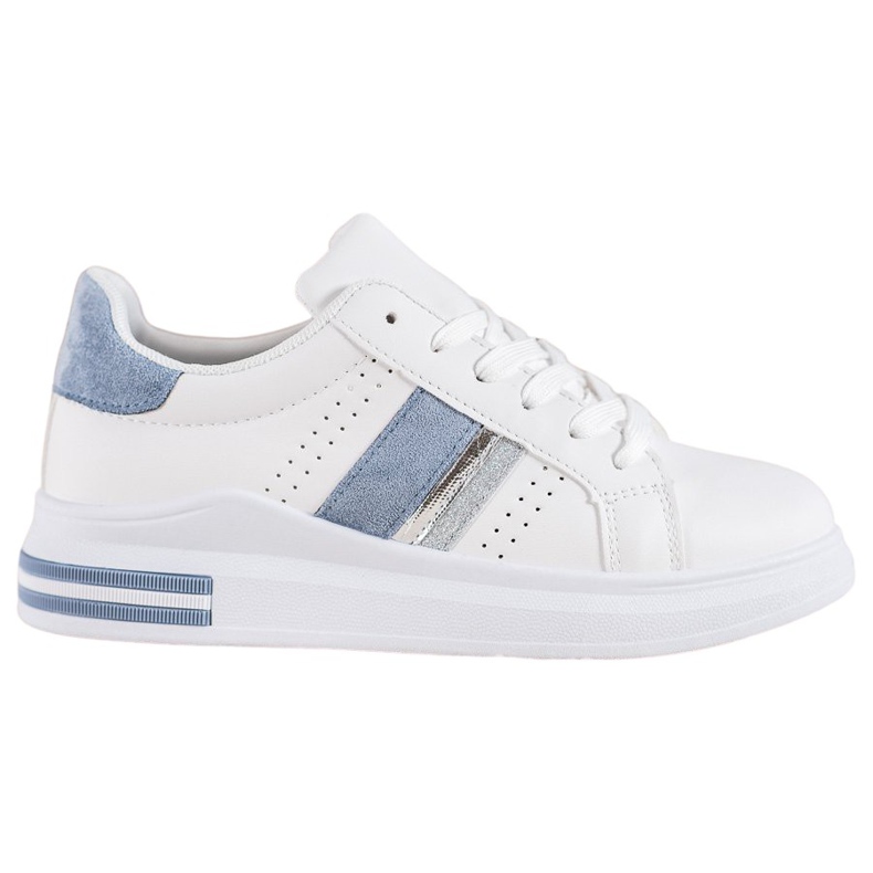 SHELOVET Sneakers mit Wildledereinsätzen weiß