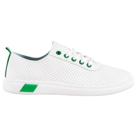 SHELOVET Durchbrochene Sneakers mit Öko-Leder weiß