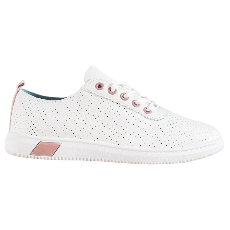 SHELOVET Durchbrochene Sneakers mit Öko-Leder weiß