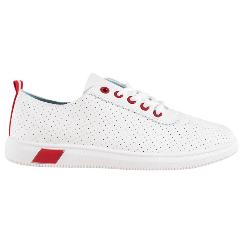 SHELOVET Durchbrochene Sneakers mit Öko-Leder weiß