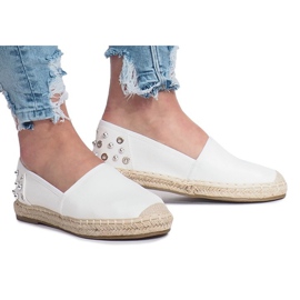 Weiße Espadrilles mit Dolita-Nieten