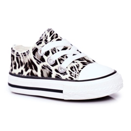 FRROCK Kinder Sneaker Weiß Glänzender Leopard Berni braun braun