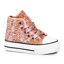 FRROCK Kinder Sneaker High Shiny Golden Ally