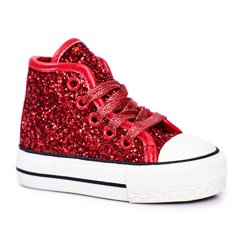 FRROCK Kinder Sneaker High Shiny Red Ally rot