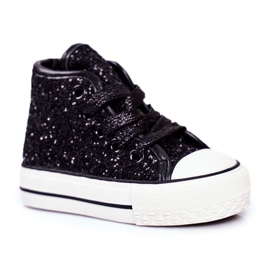 FRROCK Kinder Sneaker Shiny High Schwarz Ally