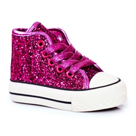 FRROCK Kinder Sneaker High Shiny Pink Ally rosa