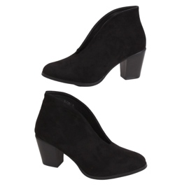 Schwarze Stiefel mit Schlitz schwarz NS128P Black