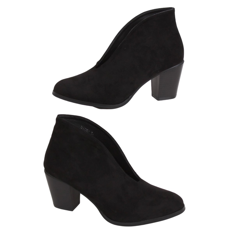 Schwarze Stiefel mit Schlitz schwarz NS128P Black