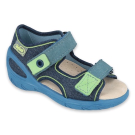 Befado Kinderschuhe PU 065P142 navy blau grün
