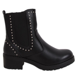 Schwarze Stiefel für Damen mit Nieten UL309 Schwarz