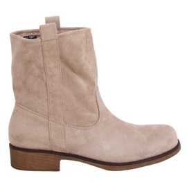 Beige Wildleder ST-18P Beige Stiefel für Damen braun
