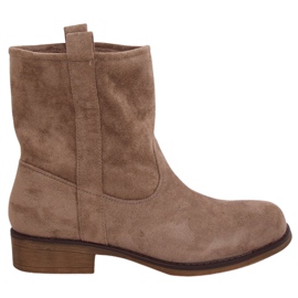 Damen Wildleder dunkelbeige Stiefel ST-18P Khaki braun