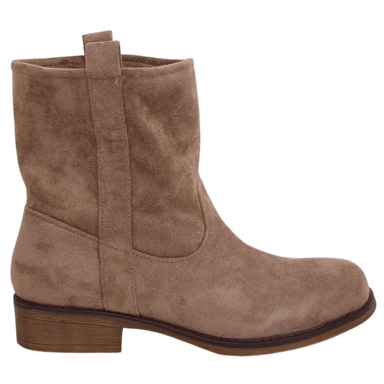 Damen Wildleder dunkelbeige Stiefel ST-18P Khaki braun