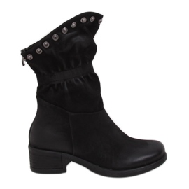 Schwarze Stiefel für Damen ST06P Schwarz