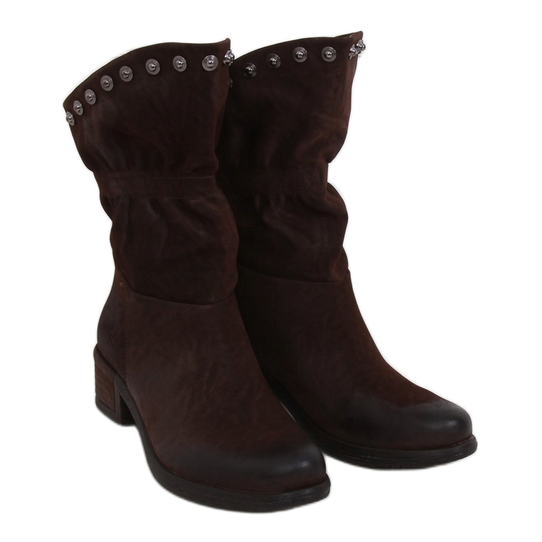 Braune braune Stiefel für Damen ST06P Brown