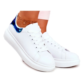 Damen Sportschuhe Lu Boo Weiß Metallic Matilda marineblau