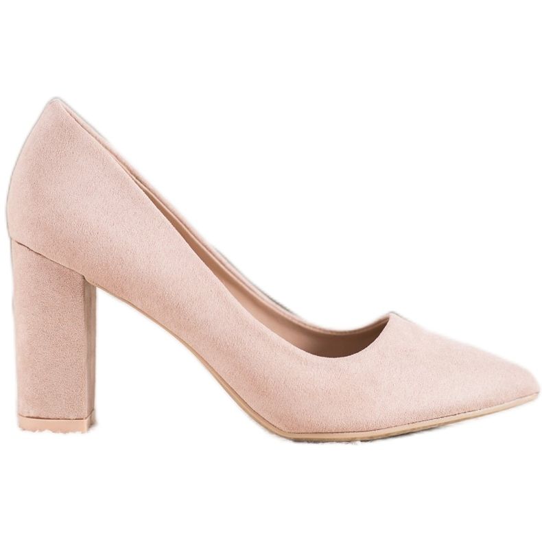 Small Swan Beige Pumps auf einer Säule