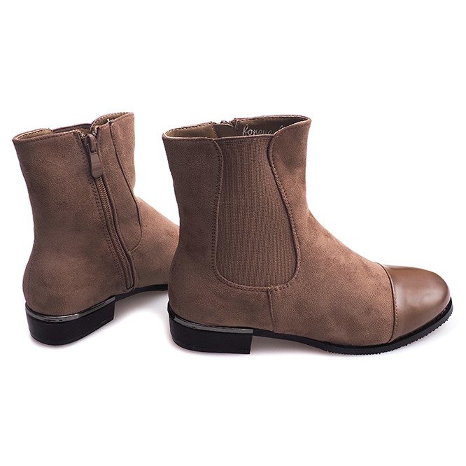 XF220 Khaki Wildleder Booties mit Reißverschluss grün