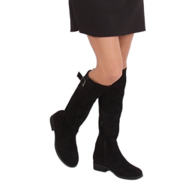 Schwarze Wildlederstiefel ST-20P Schwarz
