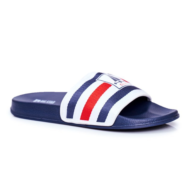 Herren Hausschuhe Big Star Marineblau DD174691 weiß navy blau