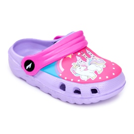 Kinderhausschuhe Schaumstoff Crocs Violet Ponys Pony lila