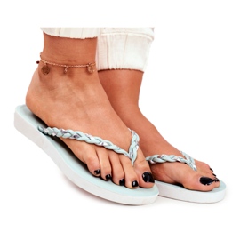 PS1 Damen Hausschuhe Flip-Flops Geflochtener Gürtel Grün Peggie