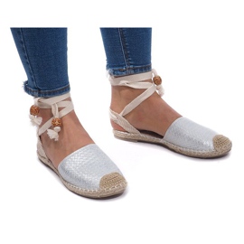 Sandalen Espadrilles Ballerinas Ballerinas 30550 Silber grau