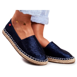 Damen Espadrilles Geflochtene Sohle Marineblau Big Star DD274A147 navy blau