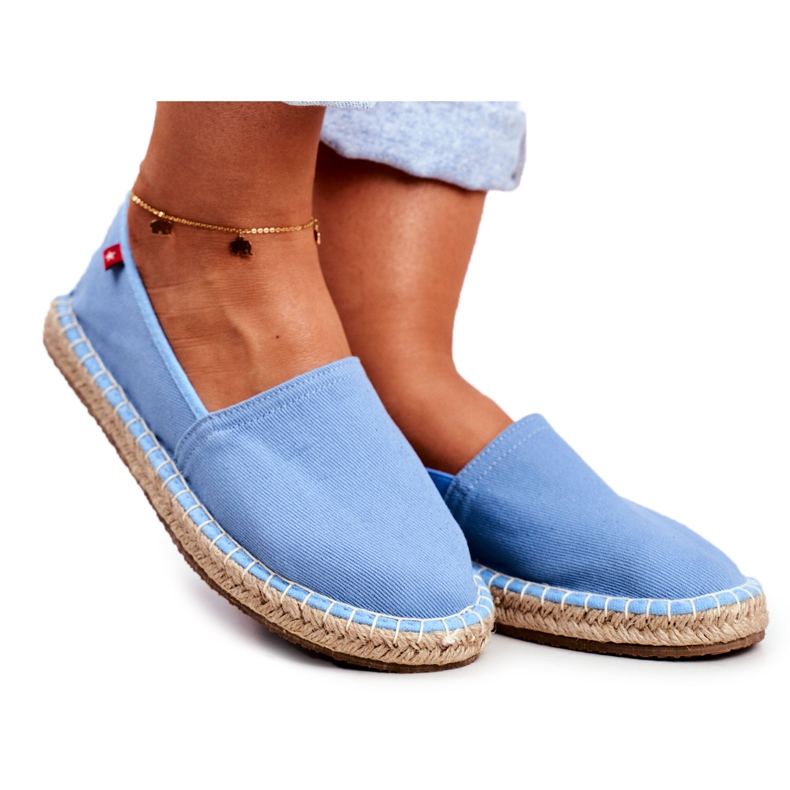 Damen Espadrilles Geflochtene Sohle Blau Big Star DD274A153