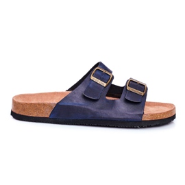 Herren Hausschuhe mit Schnallen Big Star Dark Navy Blue DD174604 marineblau
