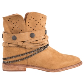 Bella Paris Stiefel mit Zierstreifen braun