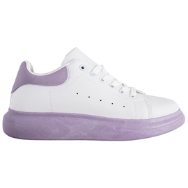 SHELOVET Sneakers auf der lila Plattform weiß violett