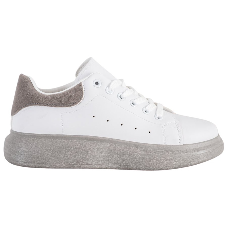 SHELOVET Sneakers auf der grauen Plattform weiß
