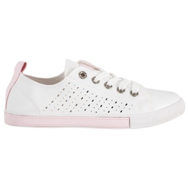 Bella Paris Sneakers mit durchbrochenem Muster weiß