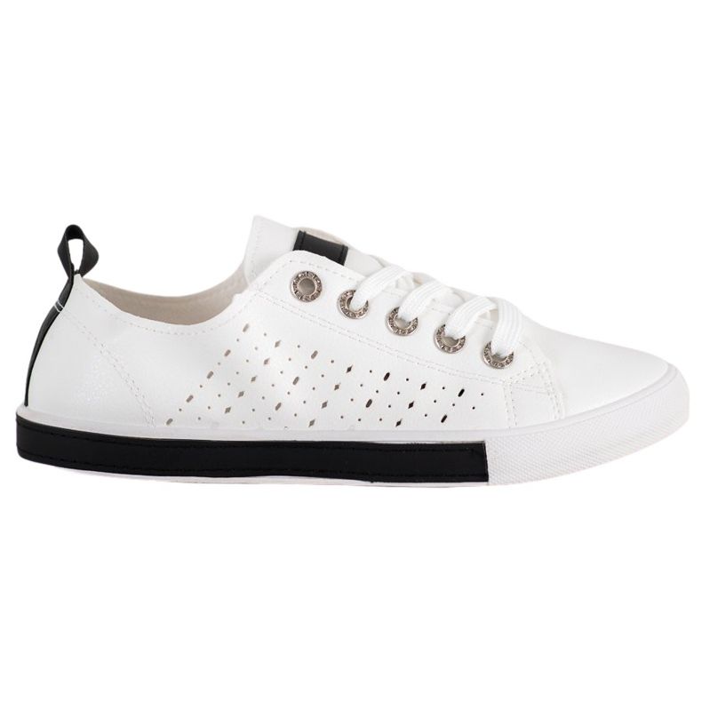 Bella Paris Sneakers mit durchbrochenem Muster weiß
