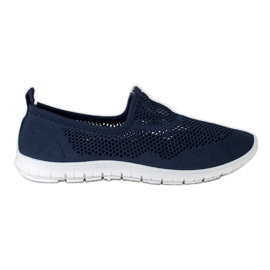 Bona Durchbrochene Slipons blau