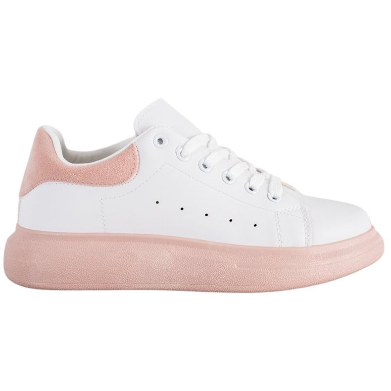 SHELOVET Sneakers auf einer Powder-Plattform weiß rosa