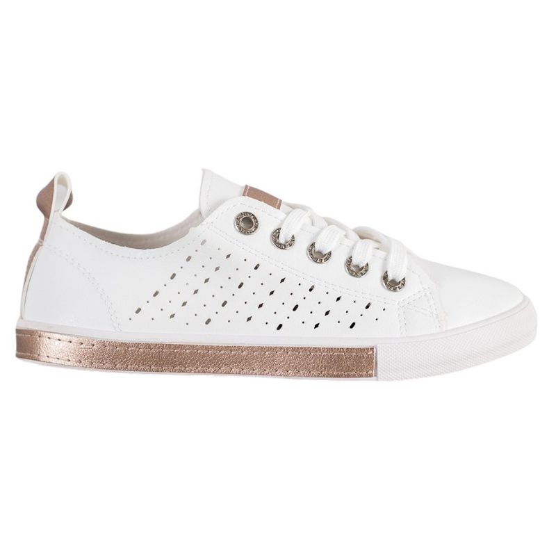 Bella Paris Sneakers mit durchbrochenem Muster weiß