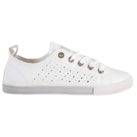 Bella Paris Sneakers mit durchbrochenem Muster weiß