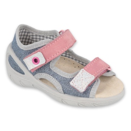 Befado Kinderschuhe 065X145 marineblau rosa grau