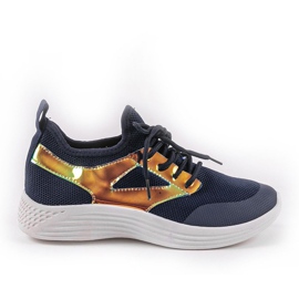 Marineblaue HB-42 Sportschuhe golden