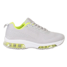 SHELOVET Sneakers mit Neon-Einsatz grau