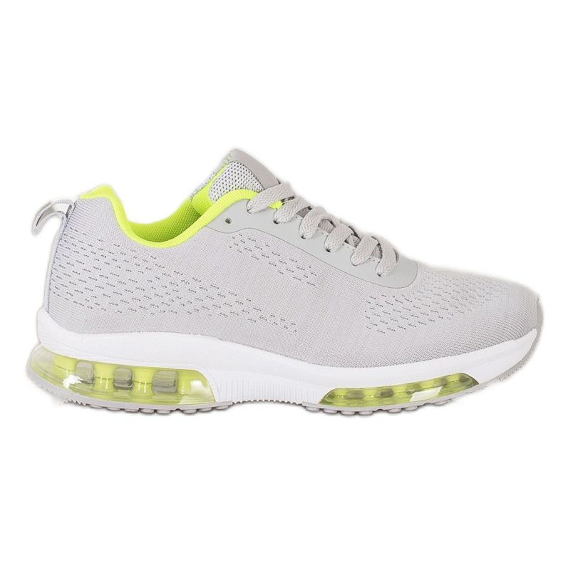 SHELOVET Sneakers mit Neon-Einsatz grau